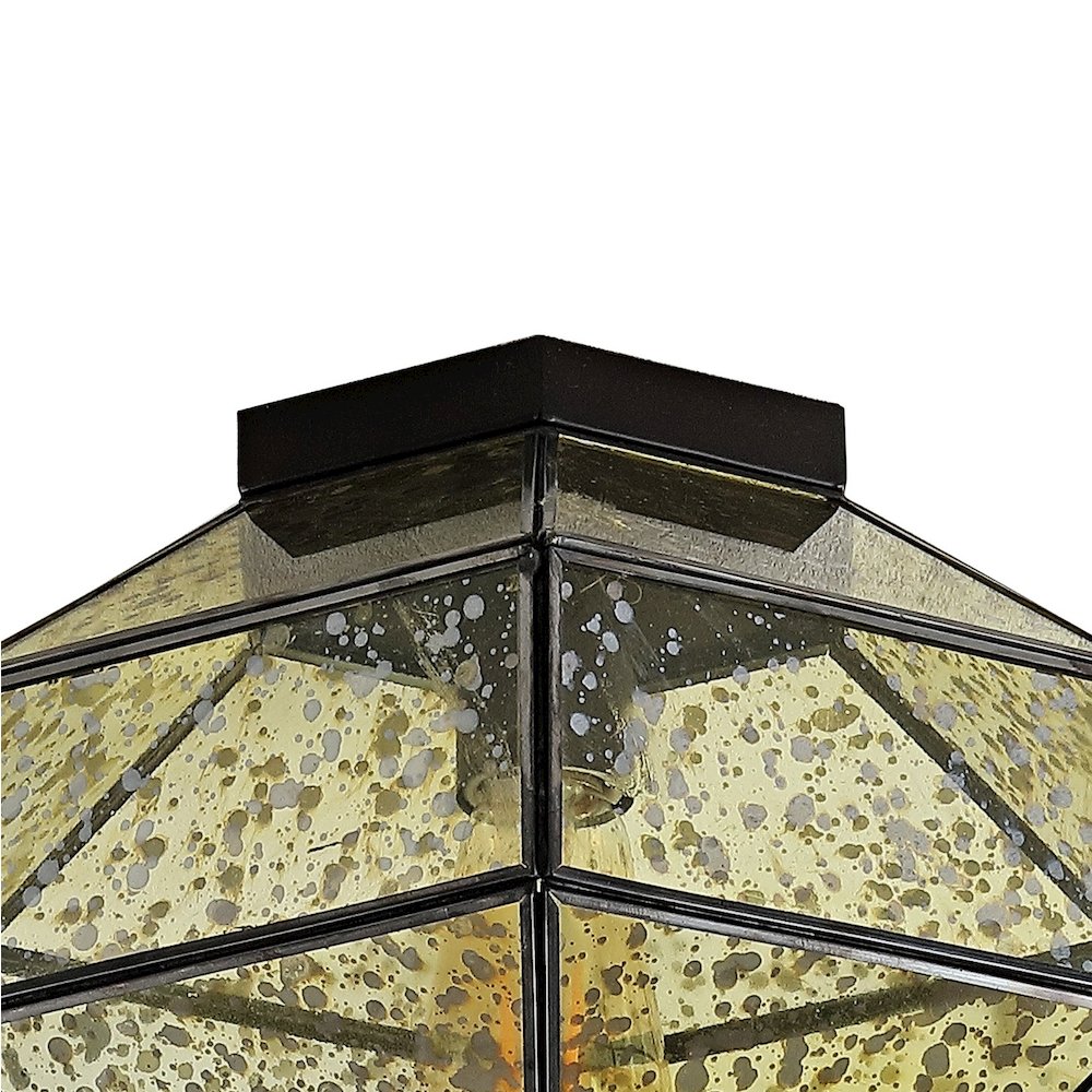 Evelyn Vintage Farmhouse Iron/Glass Led Flush Mount. Picture 3