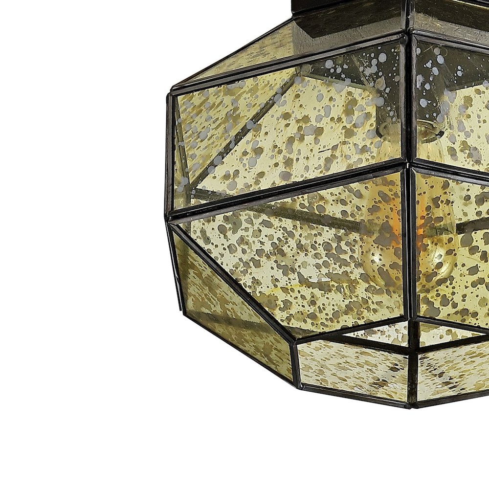 Evelyn Vintage Farmhouse Iron/Glass Led Flush Mount. Picture 2