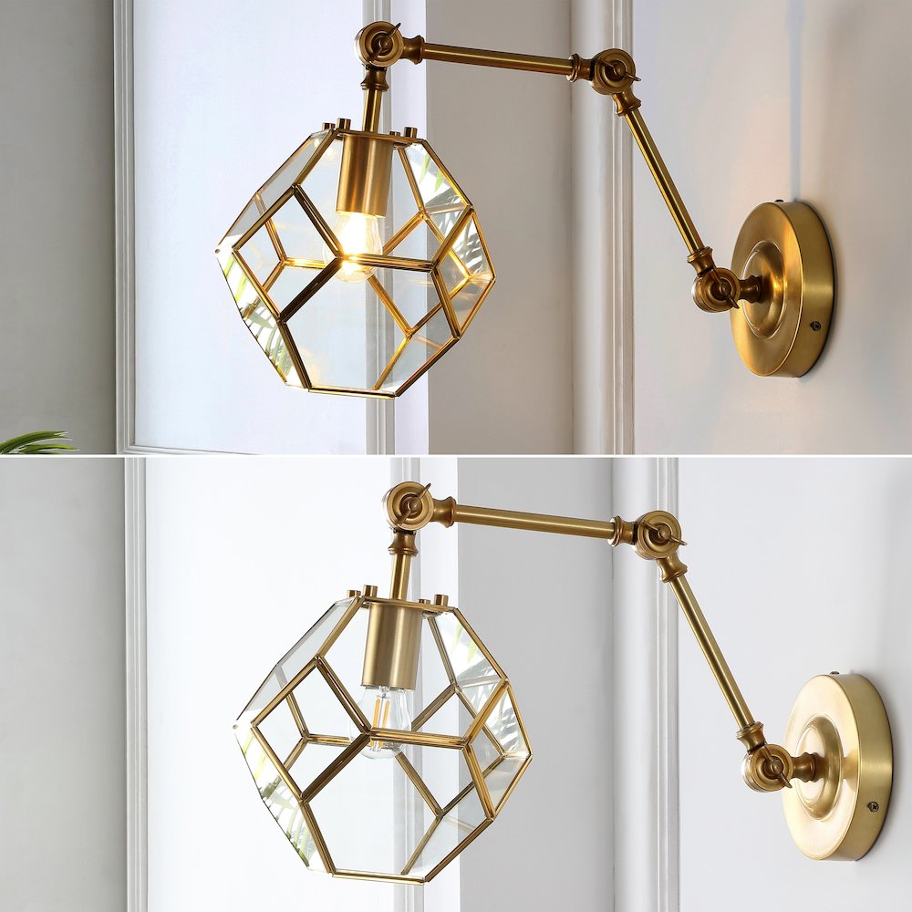Honeycomb Modern Contemporary Arm Adjustable Iron/Glass Led Sconce. Picture 7