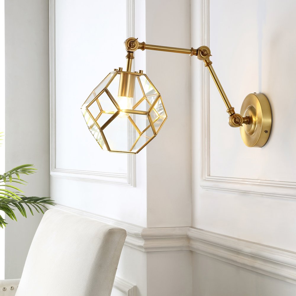 Honeycomb Modern Contemporary Arm Adjustable Iron/Glass Led Sconce. Picture 5