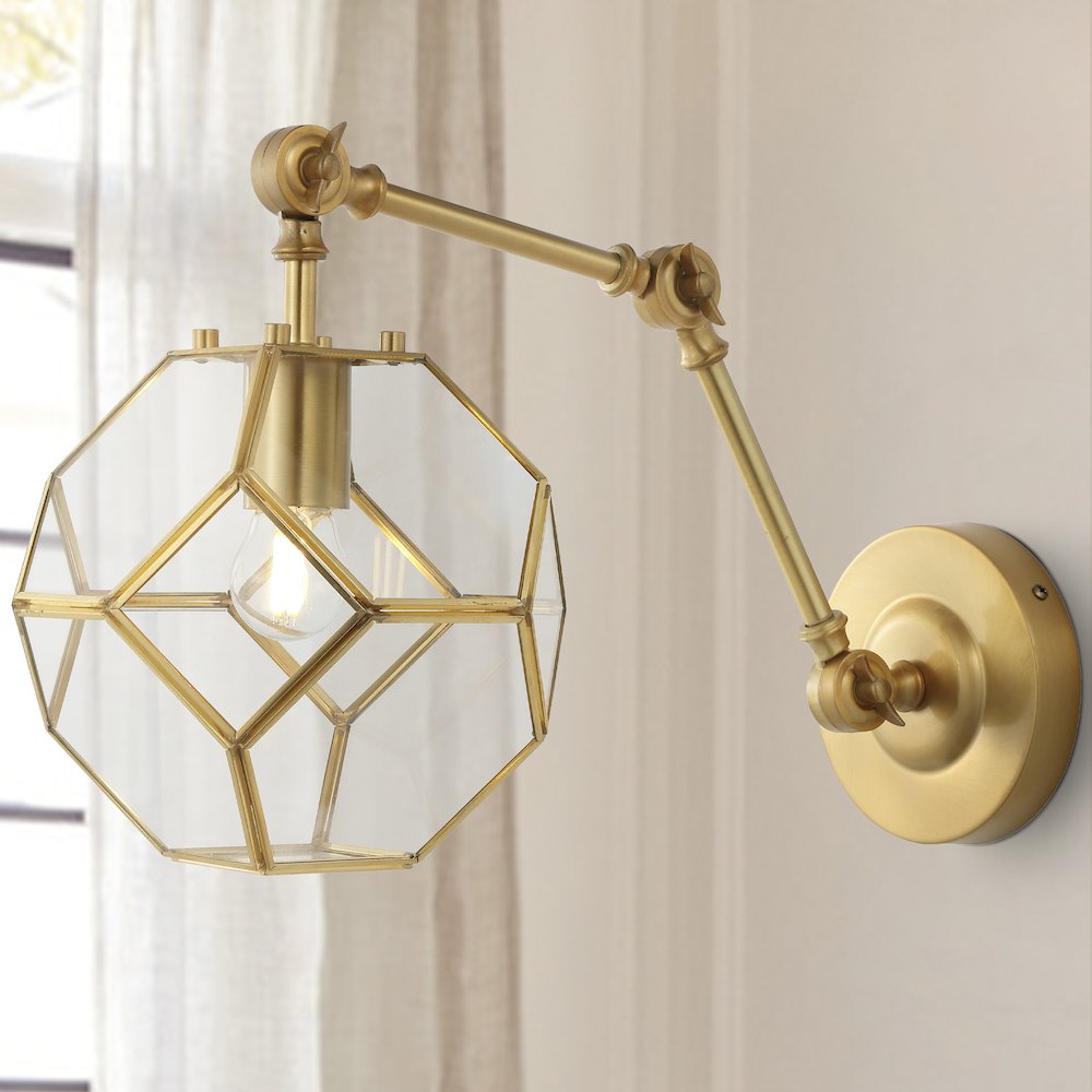Honeycomb Modern Contemporary Arm Adjustable Iron/Glass Led Sconce. Picture 6