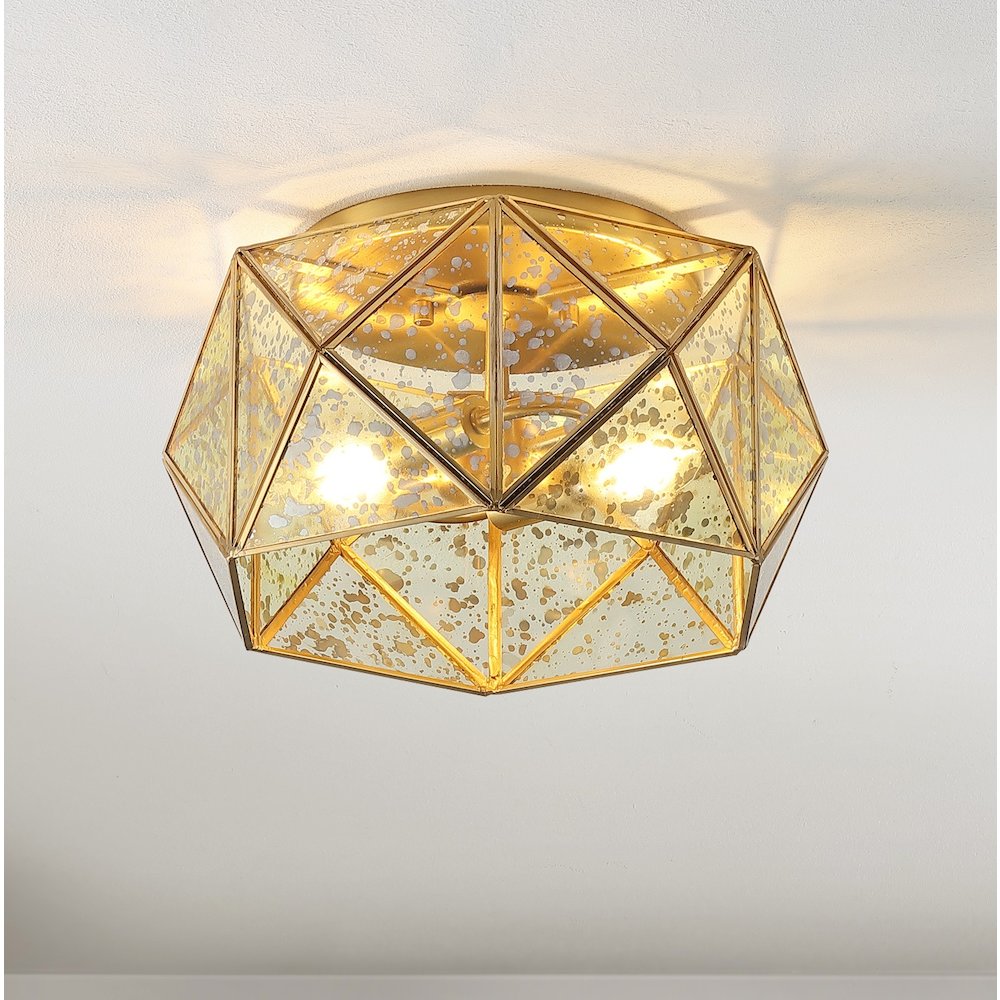 Violet Industrial Vintage Iron/Glass Led Flush Mount. Picture 8