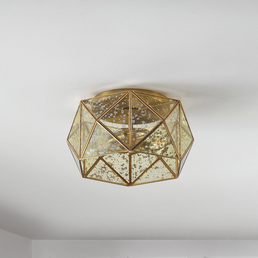 Violet Industrial Vintage Iron/Glass Led Flush Mount. Picture 6