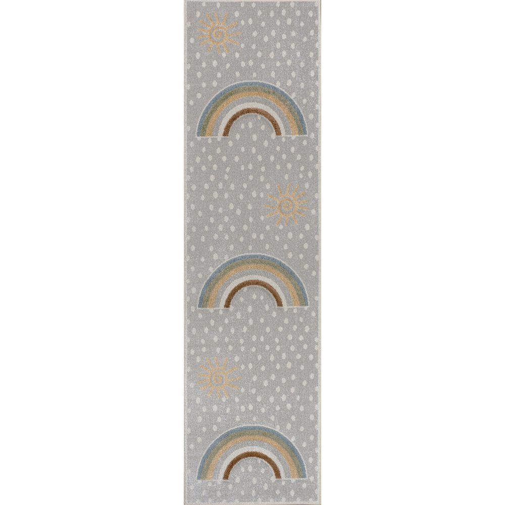 Minha Rainbow Dot Modern Machine Washable Area Rug. Picture 1