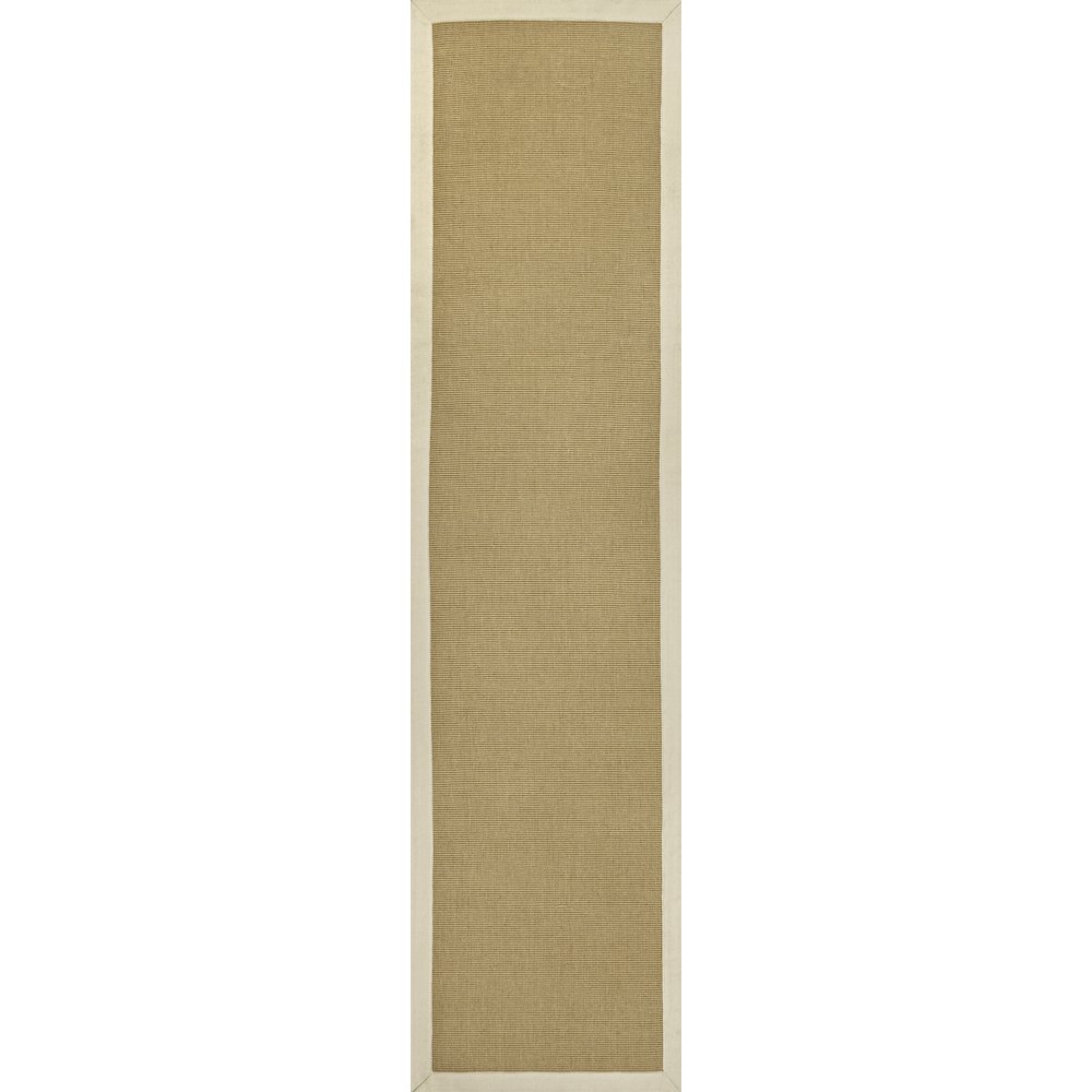 Camden Farmhouse Cottage Border Jute Natural/Beige 2 ft. x 8 ft. Runner Rug. Picture 1