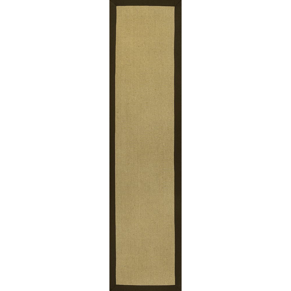 Camden Farmhouse Cottage Border Jute Natural/Brown 2 ft. x 8 ft. Runner Rug. Picture 1