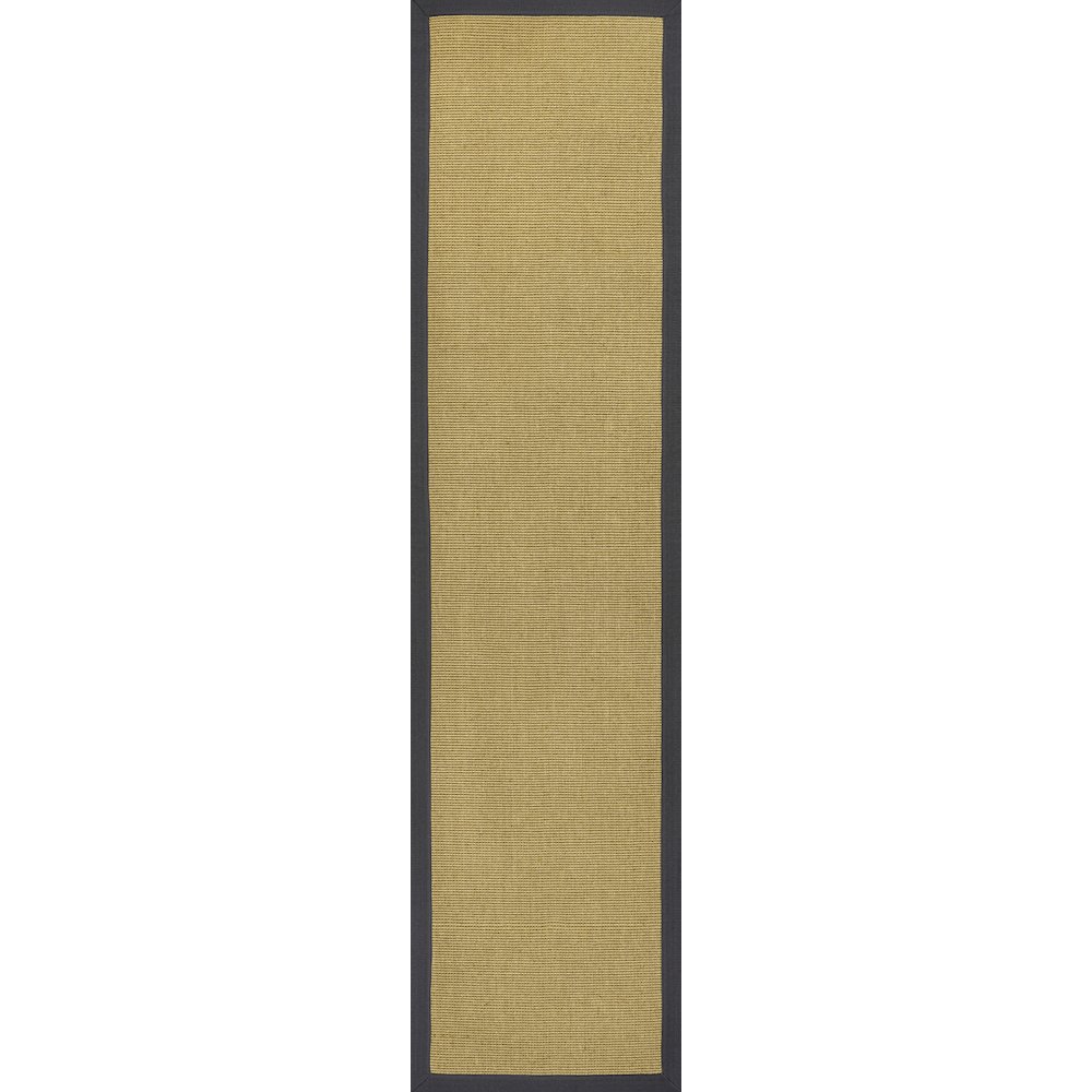 Camden Farmhouse Cottage Border Jute Natural/Dark Gray 2 ft. x 8 ft. Runner Rug. Picture 1