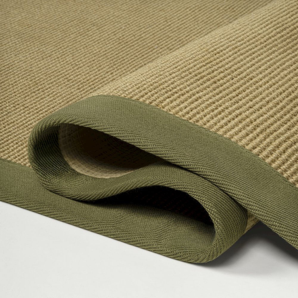 Camden Farmhouse Cottage Border Jute Natural/Olive 2 ft. x 8 ft. Runner Rug. Picture 4