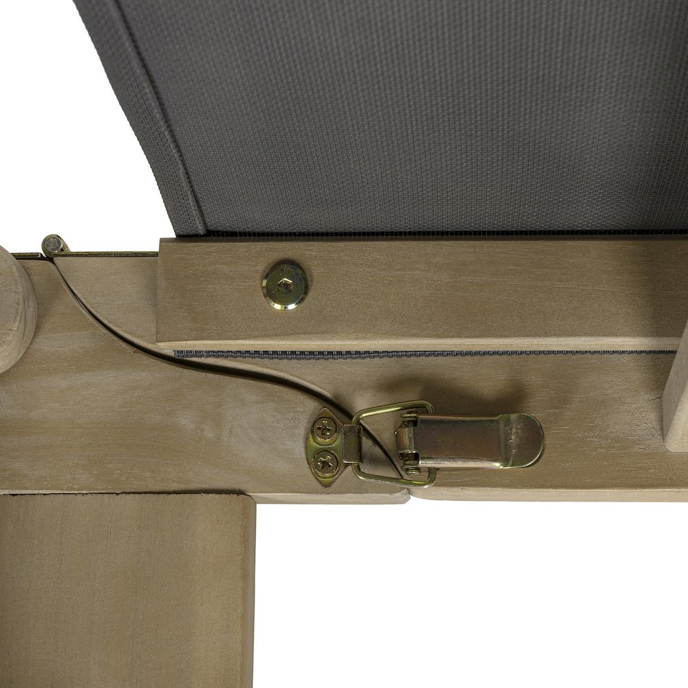 Trabuco Coastal Modern Acacia Wood Mesh 3-Position Outdoor foldable Chaise. Picture 7