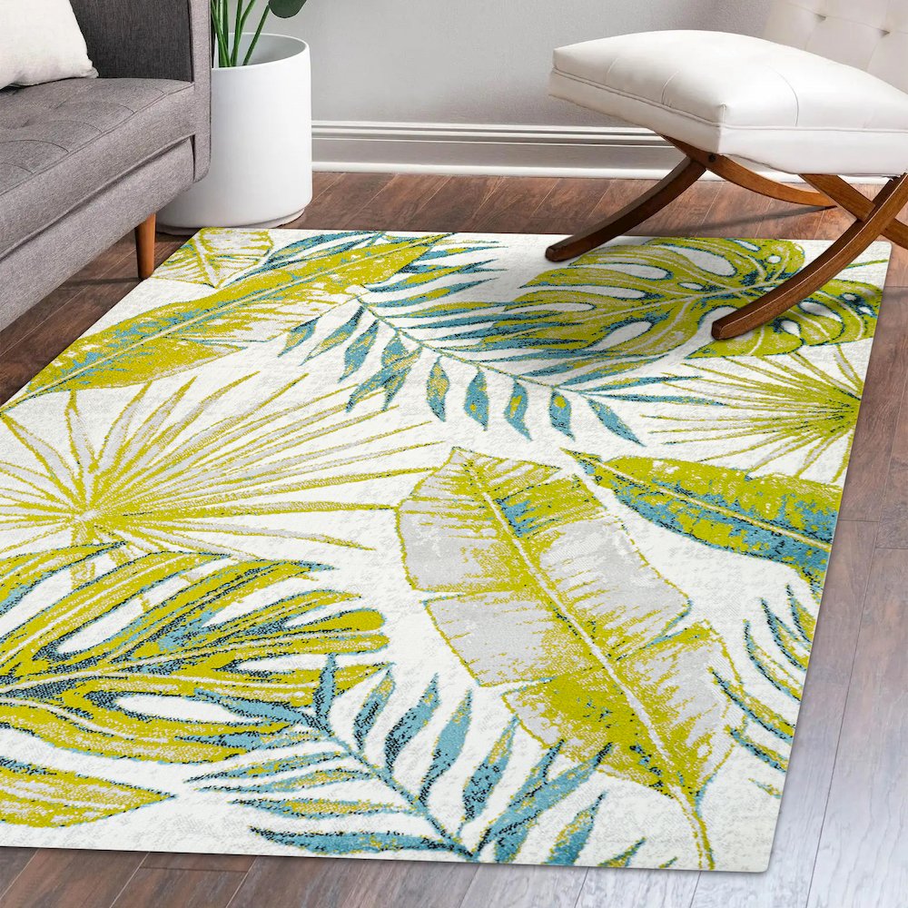 Monstera Tropical Leaves Area Rug. Picture 10