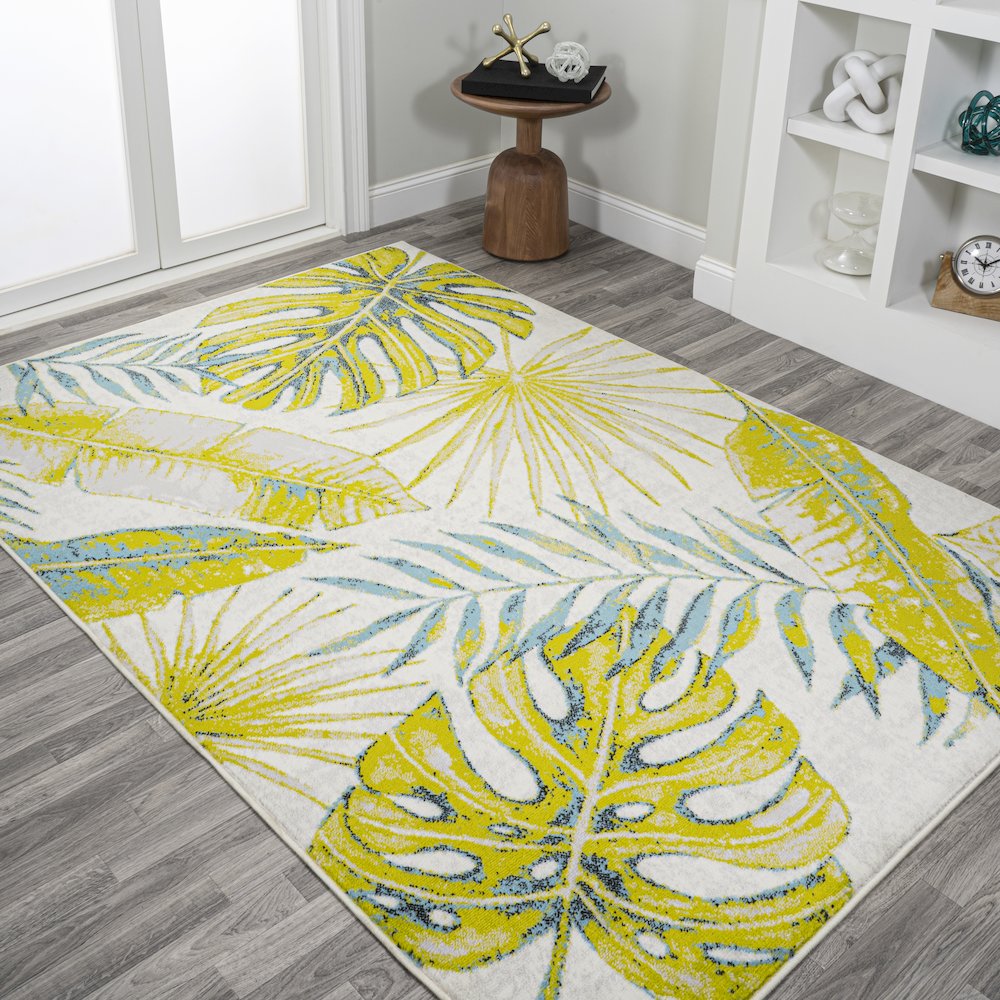 Monstera Tropical Leaves Area Rug. Picture 4