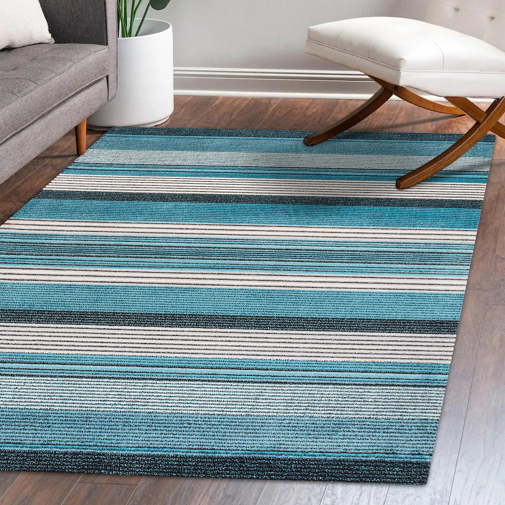 Duxbury Gradient Ticking Striped Area Rug. Picture 10