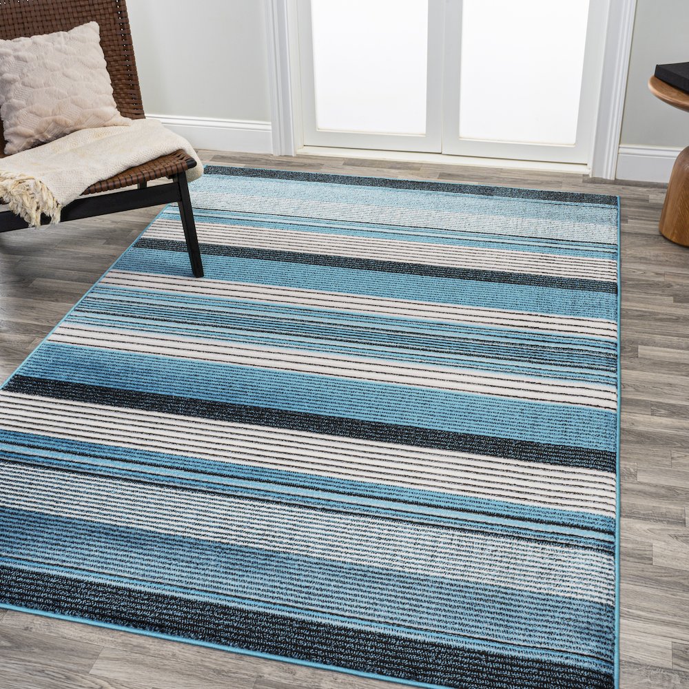 Duxbury Gradient Ticking Striped Area Rug. Picture 2