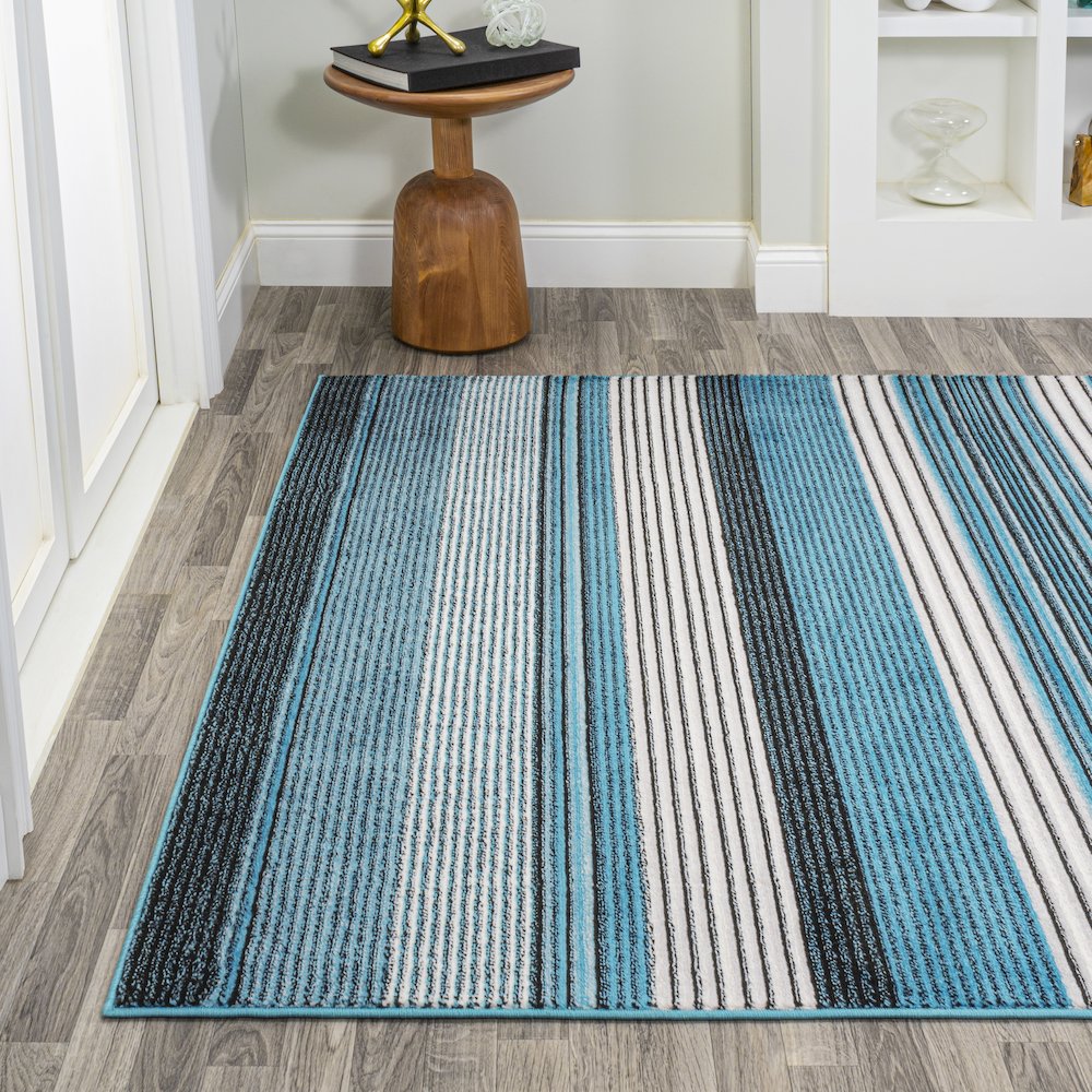 Duxbury Gradient Ticking Striped Area Rug. Picture 3