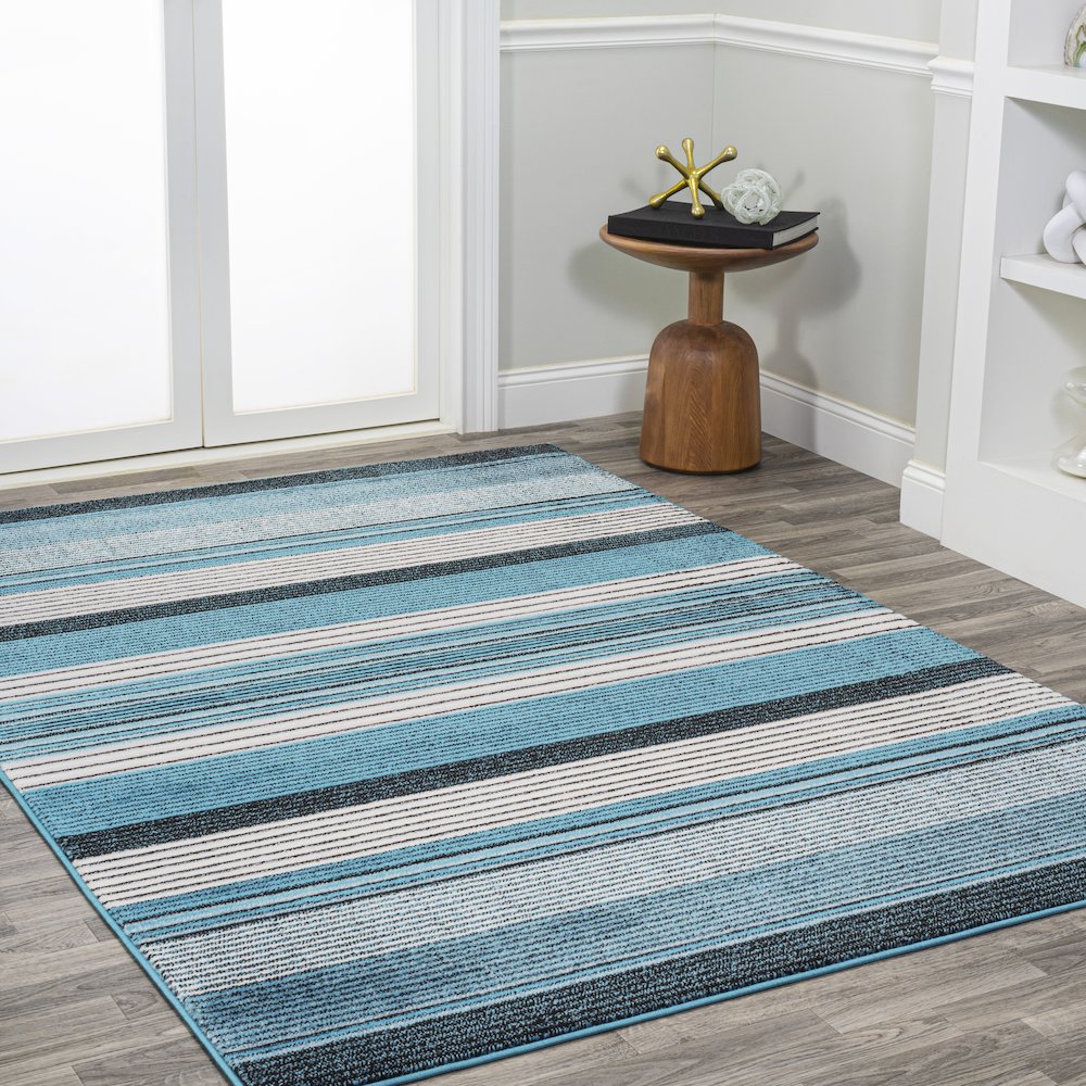 Duxbury Gradient Ticking Striped Area Rug. Picture 5