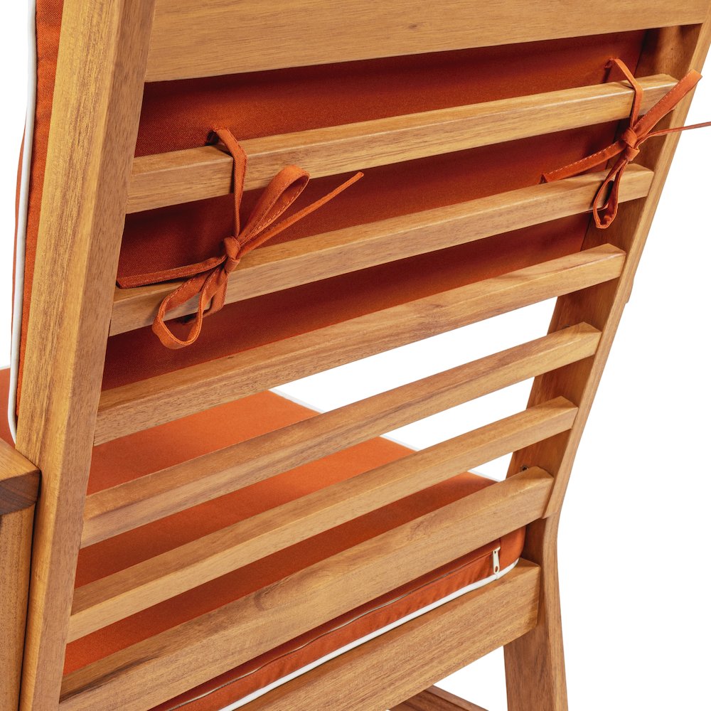 Barclay Modern 4-Piece Acacia Wood Outdoor Patio Conversation Set. Picture 3