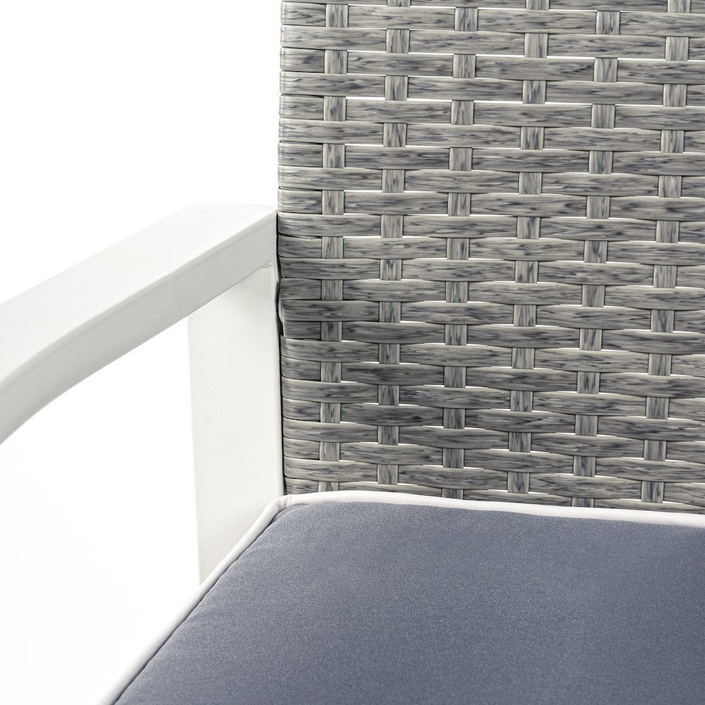 Elina 4-Piece Gray PE Rattan Wicker Outdoor Patio Conversation Set with Cushions. Picture 2