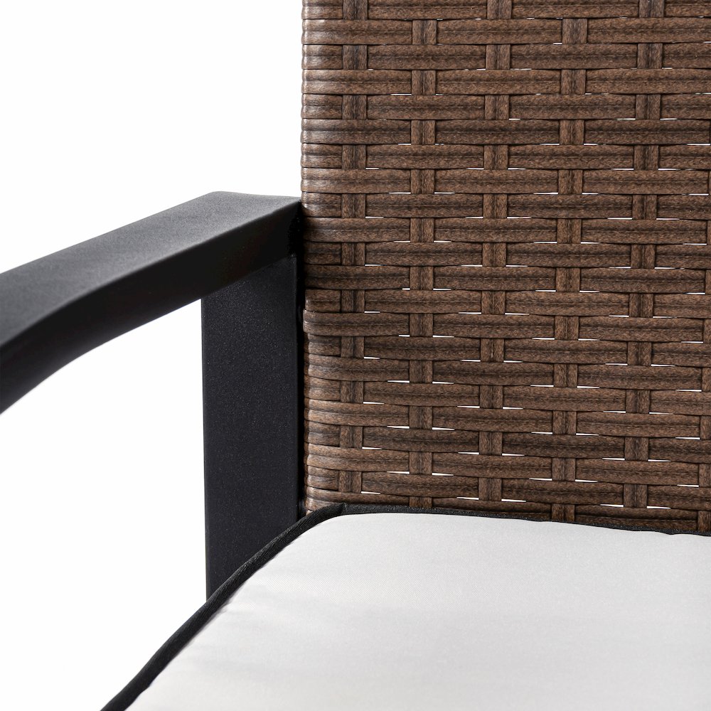 Elina 4-Piece Brown PE Rattan Wicker Outdoor Patio Conversation Set with. Picture 2