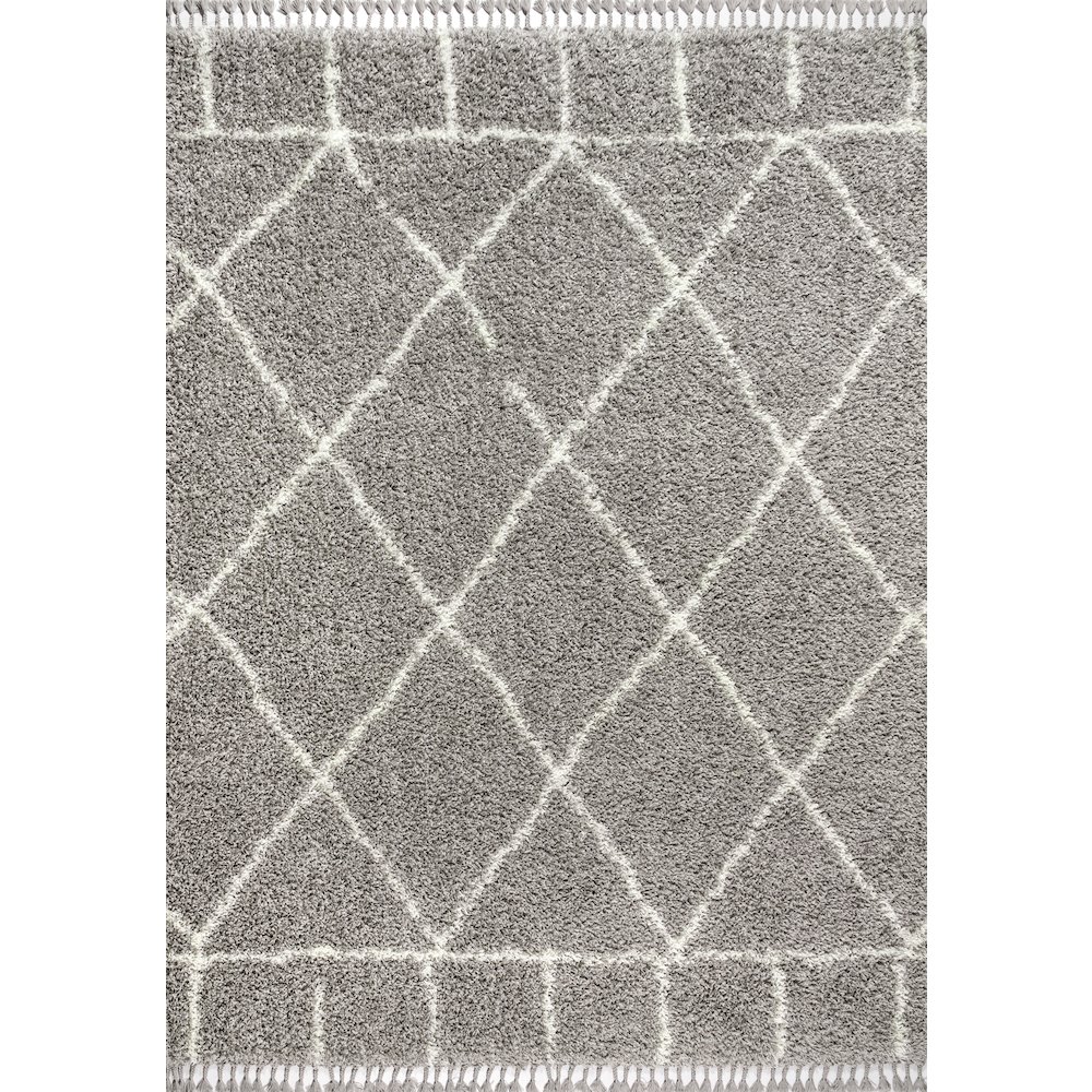 Mercer Shag Plush Tassel Moroccan Geometric Trellis Area Rug. Picture 1