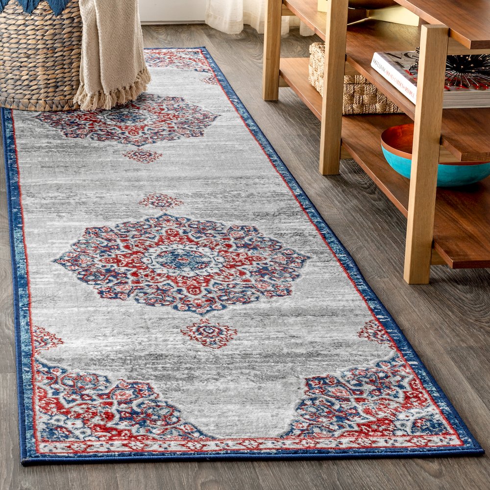 Modern Persian Vintage Moroccan Medallion Area Rug. Picture 2