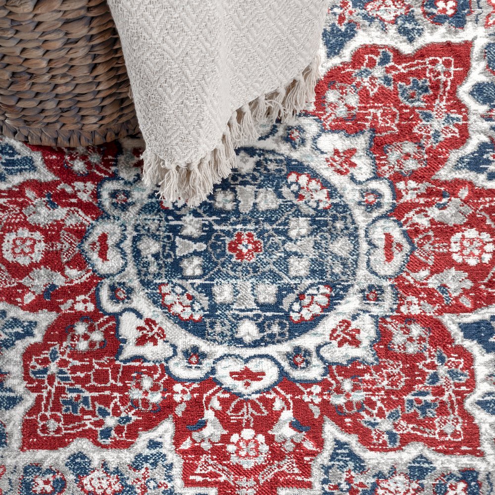 Modern Persian Vintage Moroccan Medallion Area Rug. Picture 4