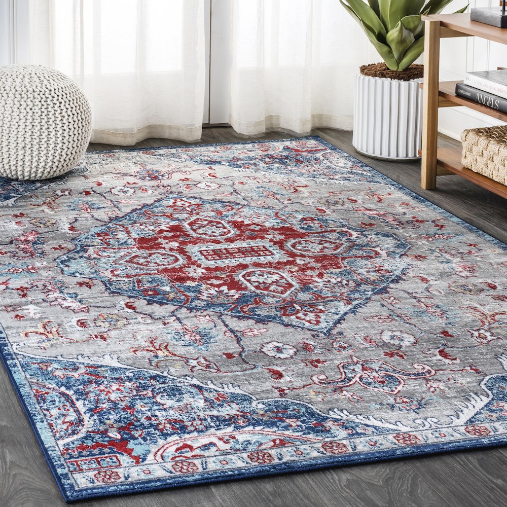 Friv Modern Persian Vintage Medallion Area Rug. Picture 2