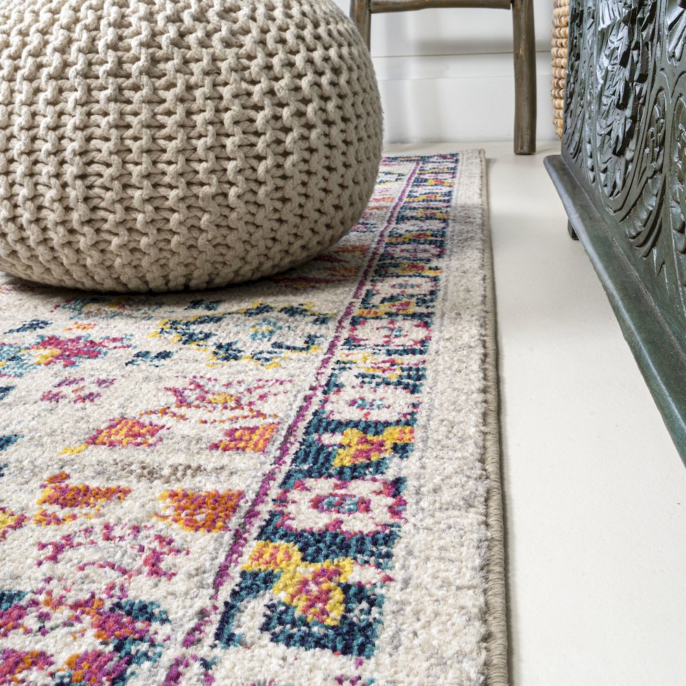 Alfombra Modern Persian Boho Floral Area Rug. Picture 7