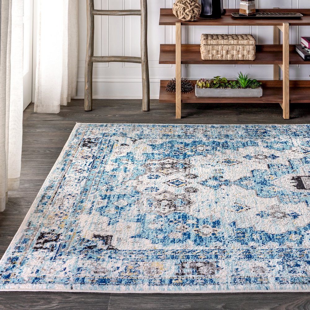Modern Persian Boho Vintage Medallion Area Rug. Picture 3