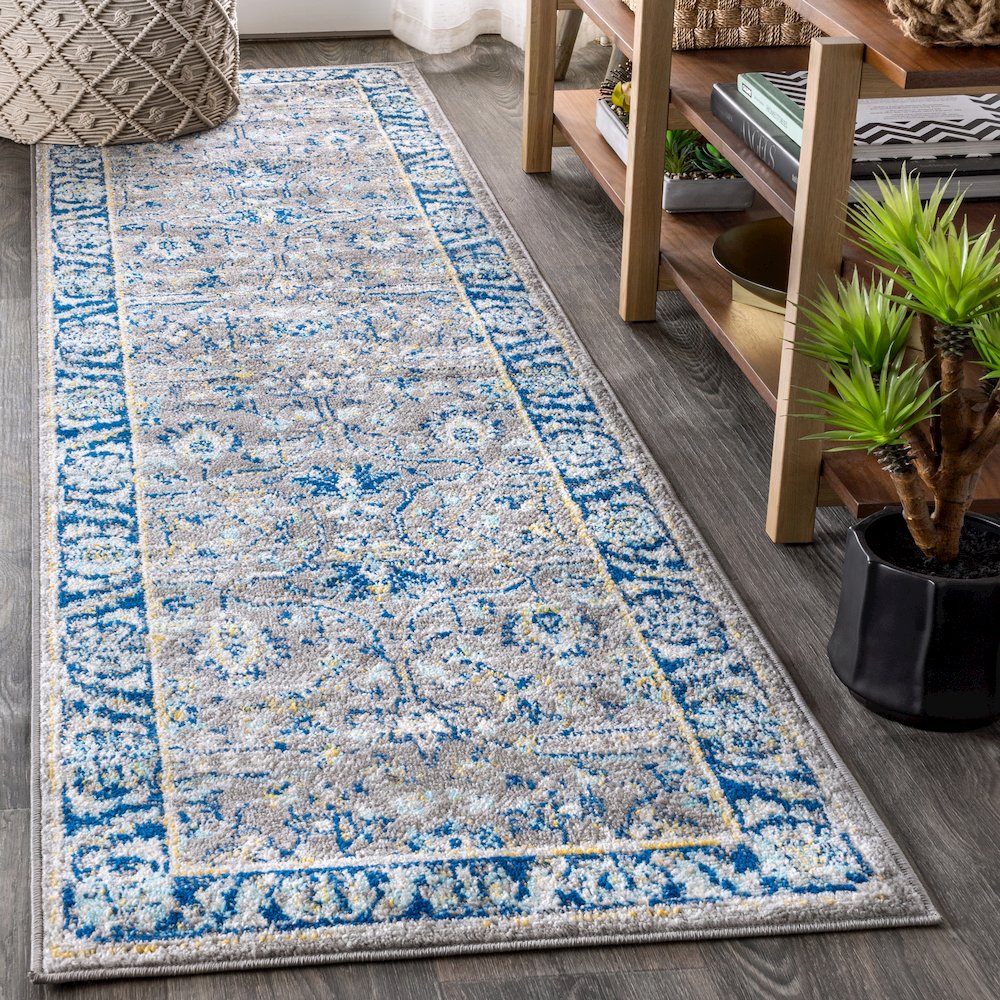 Modern Persian Boho Floral Area Rug. Picture 2