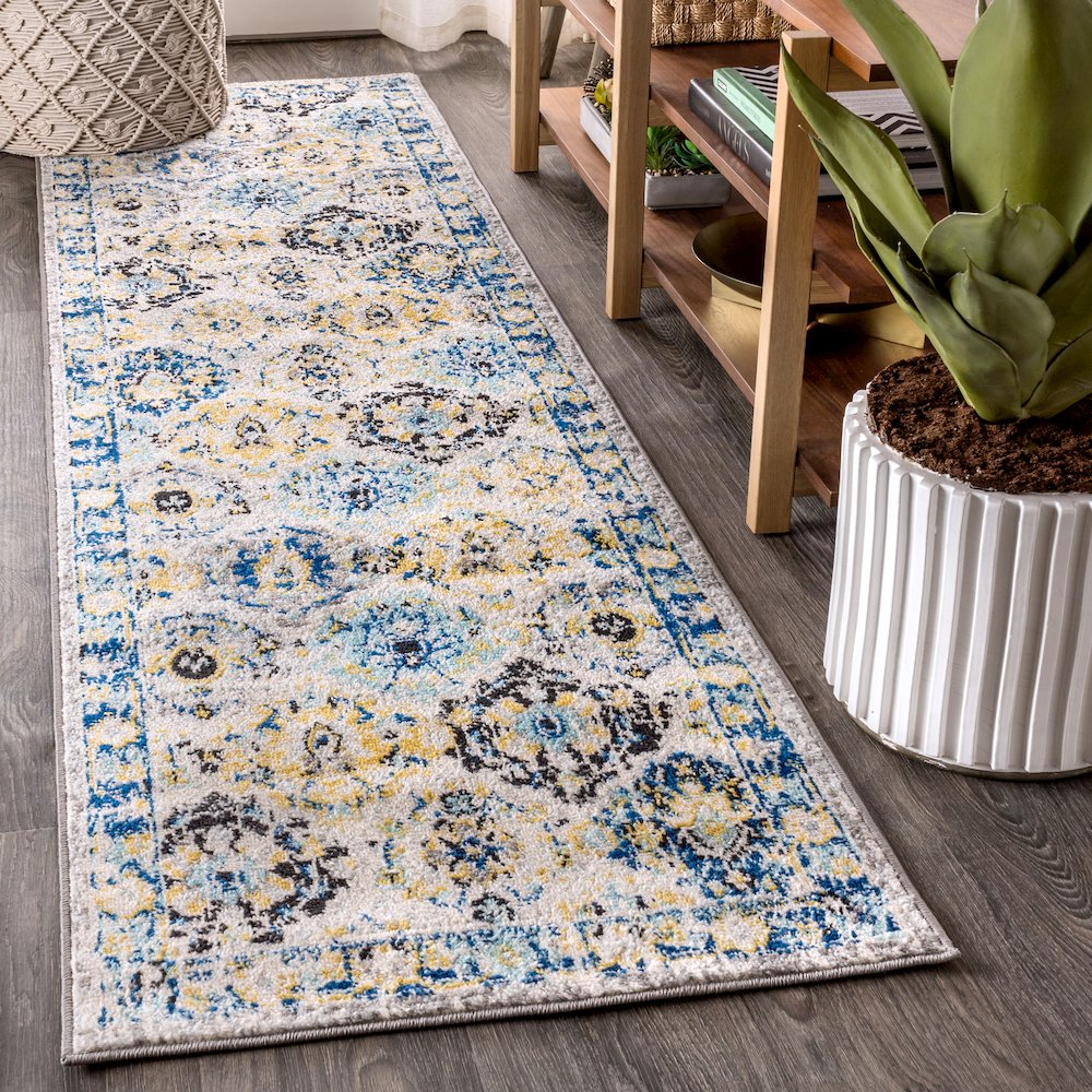 Modern Persian Boho Vintage Trellis Area Rug. Picture 2