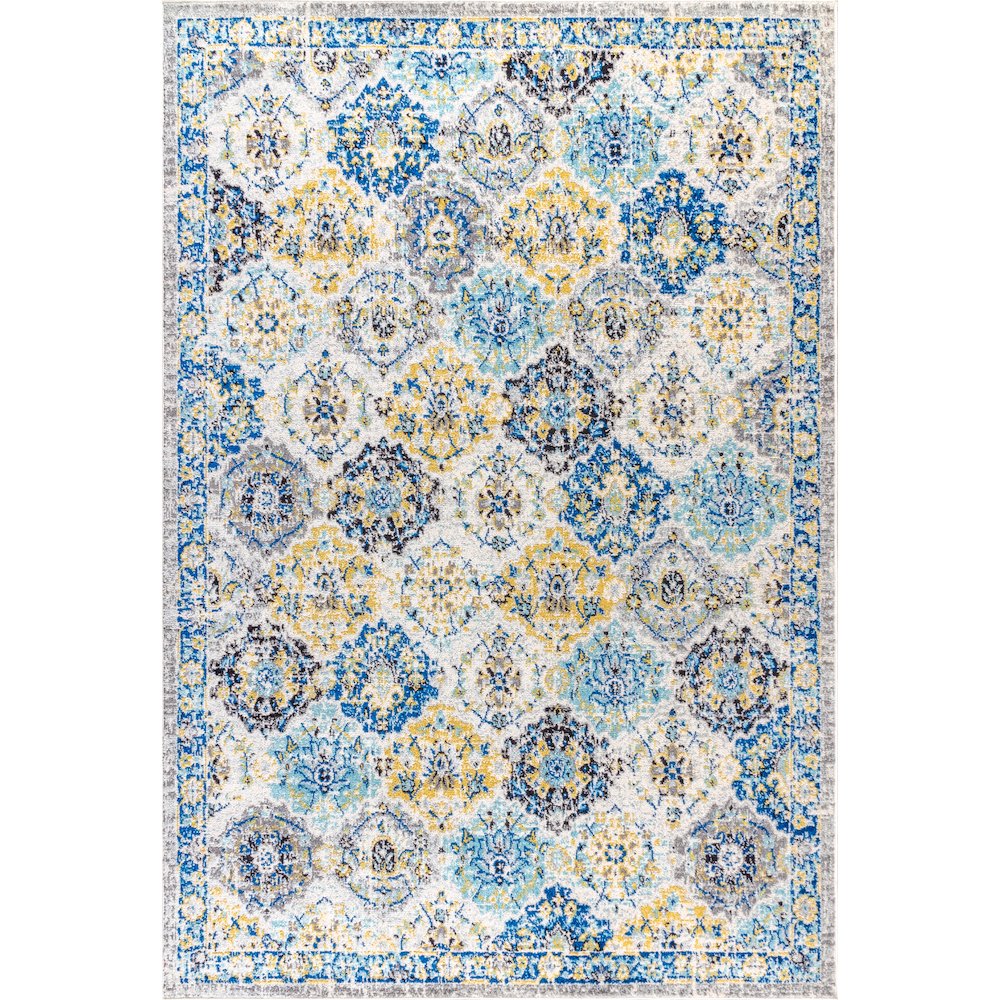 Modern Persian Boho Vintage Trellis Area Rug. Picture 1