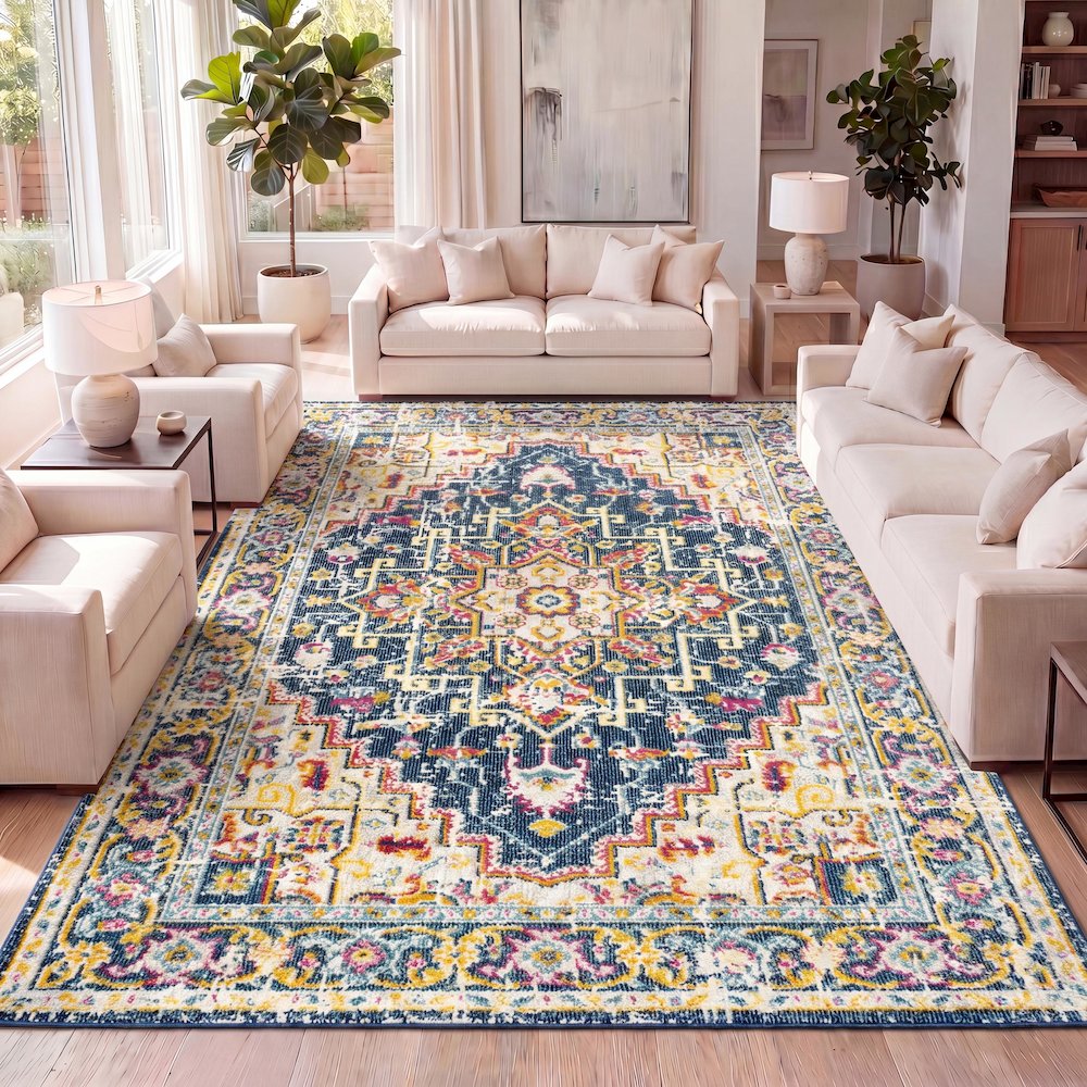 Brooklyn Geometric Medallion Area Rug. Picture 10