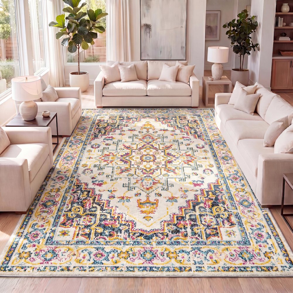 Brooklyn Geometric Medallion Area Rug. Picture 10