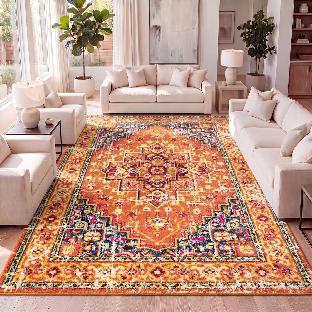 Brooklyn Geometric Medallion Area Rug. Picture 10