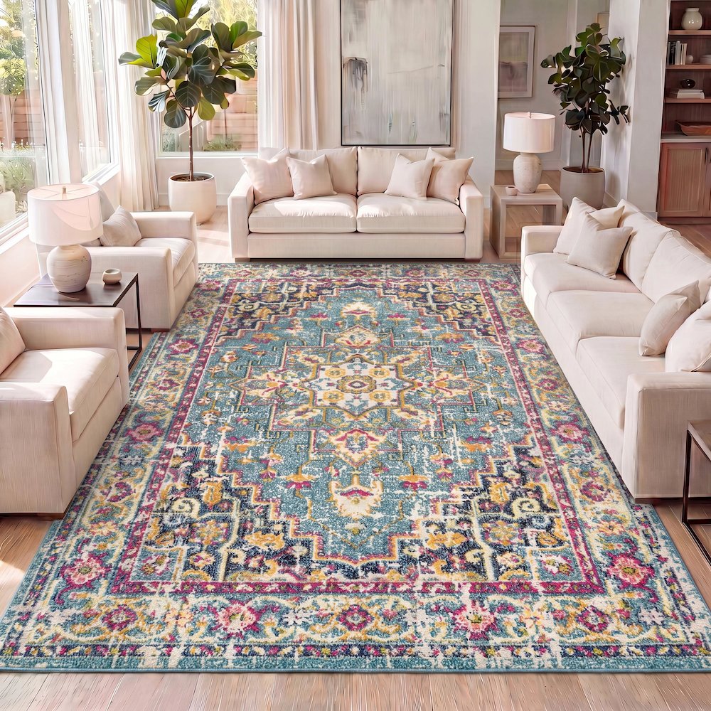 Brooklyn Geometric Medallion Area Rug. Picture 10