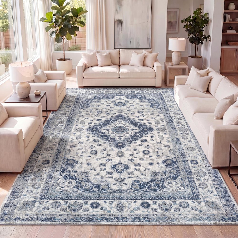Indhira Ornate Medallion Persian Area Rug. Picture 13