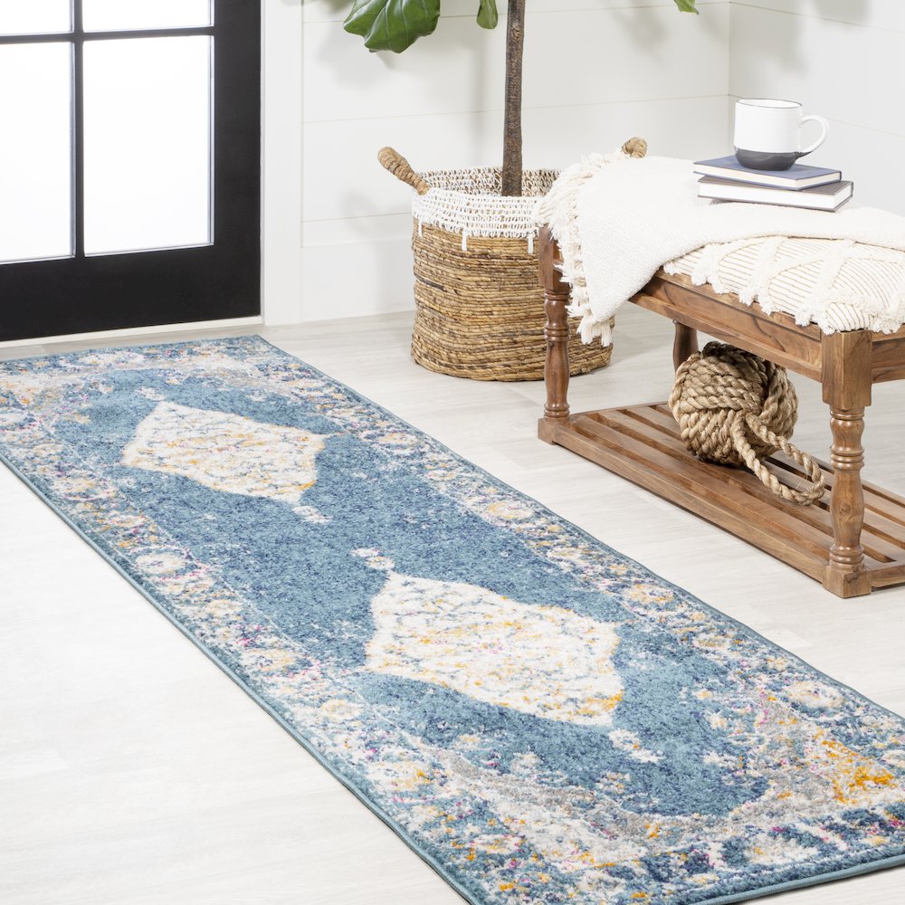 Zelda Bohemian Cottage Medallion Area Rug. Picture 2