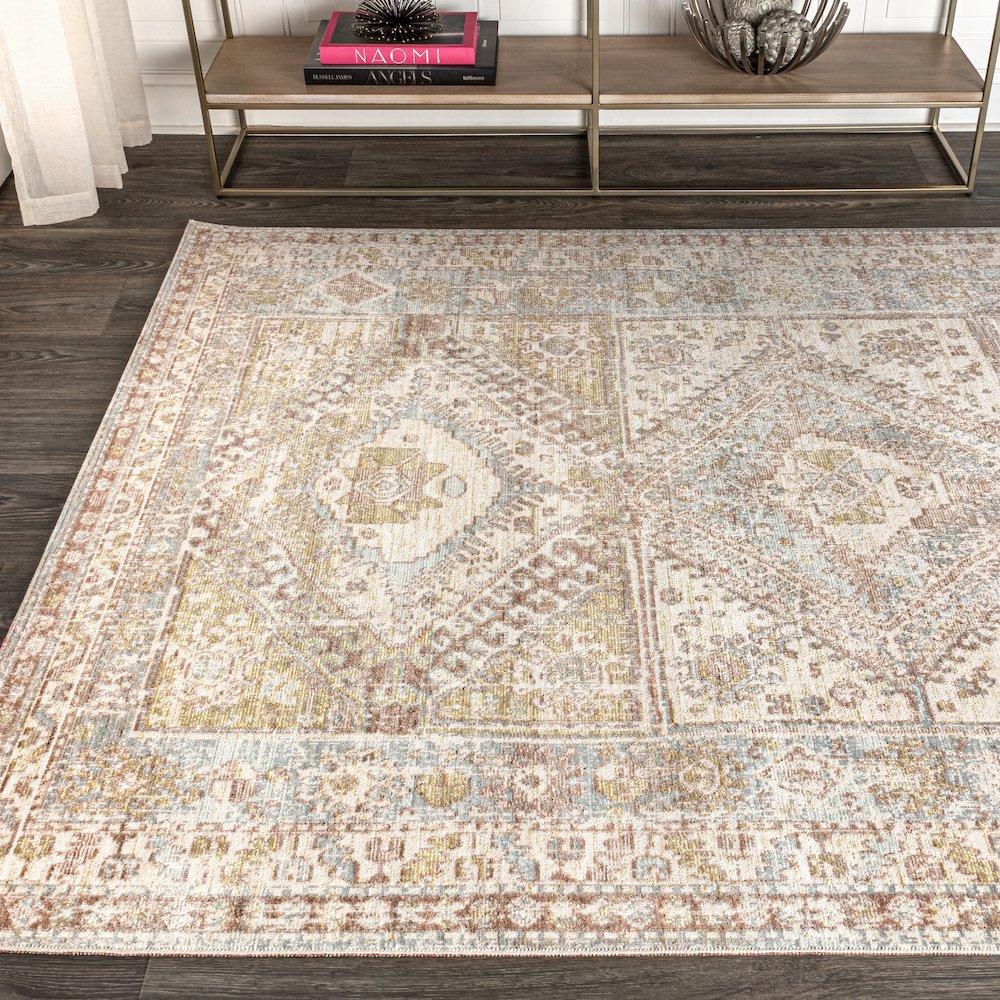 Darija Ornate Geometric Medallion Area Rug. Picture 4
