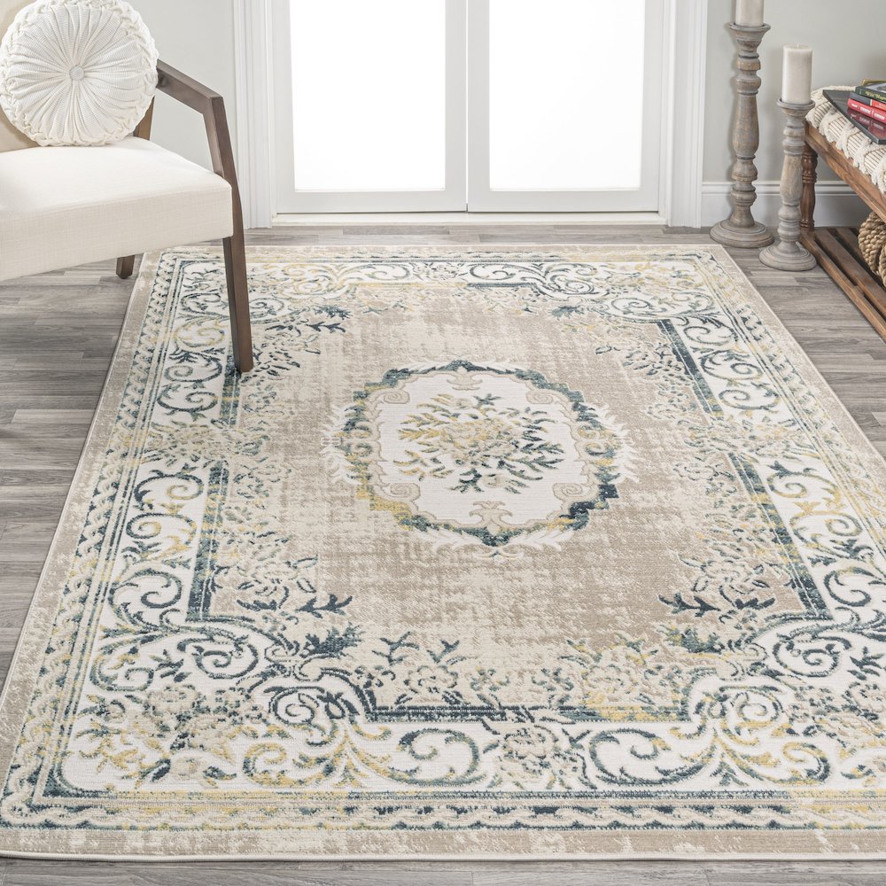 Rosalia Cottage Medallion Area Rug. Picture 4