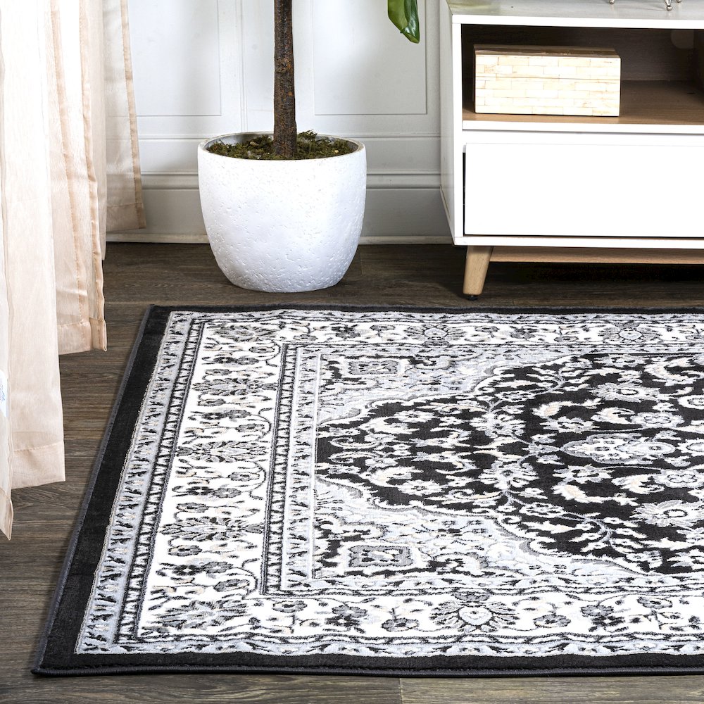 Palmette Modern Persian Floral Area Rug. Picture 3