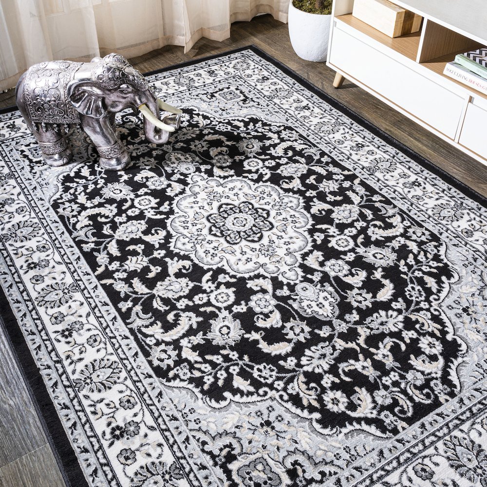 Palmette Modern Persian Floral Area Rug. Picture 4