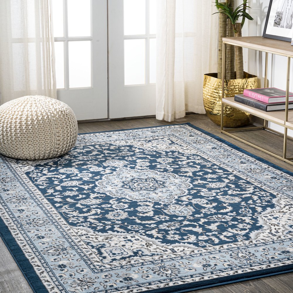 Palmette Modern Persian Floral Area Rug. Picture 2