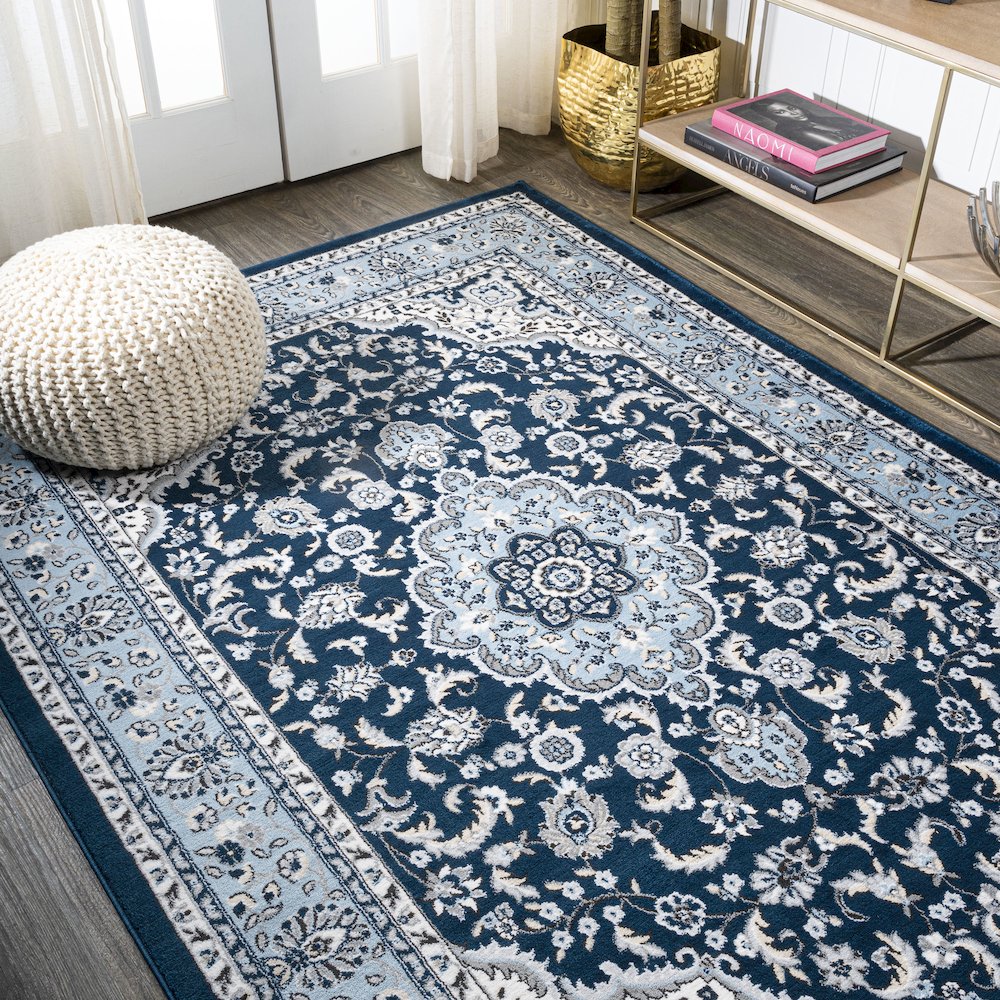 Palmette Modern Persian Floral Area Rug. Picture 4