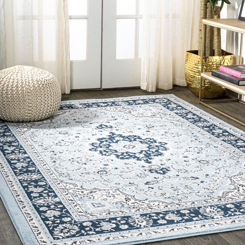 Palmette Modern Persian Floral Area Rug. Picture 2