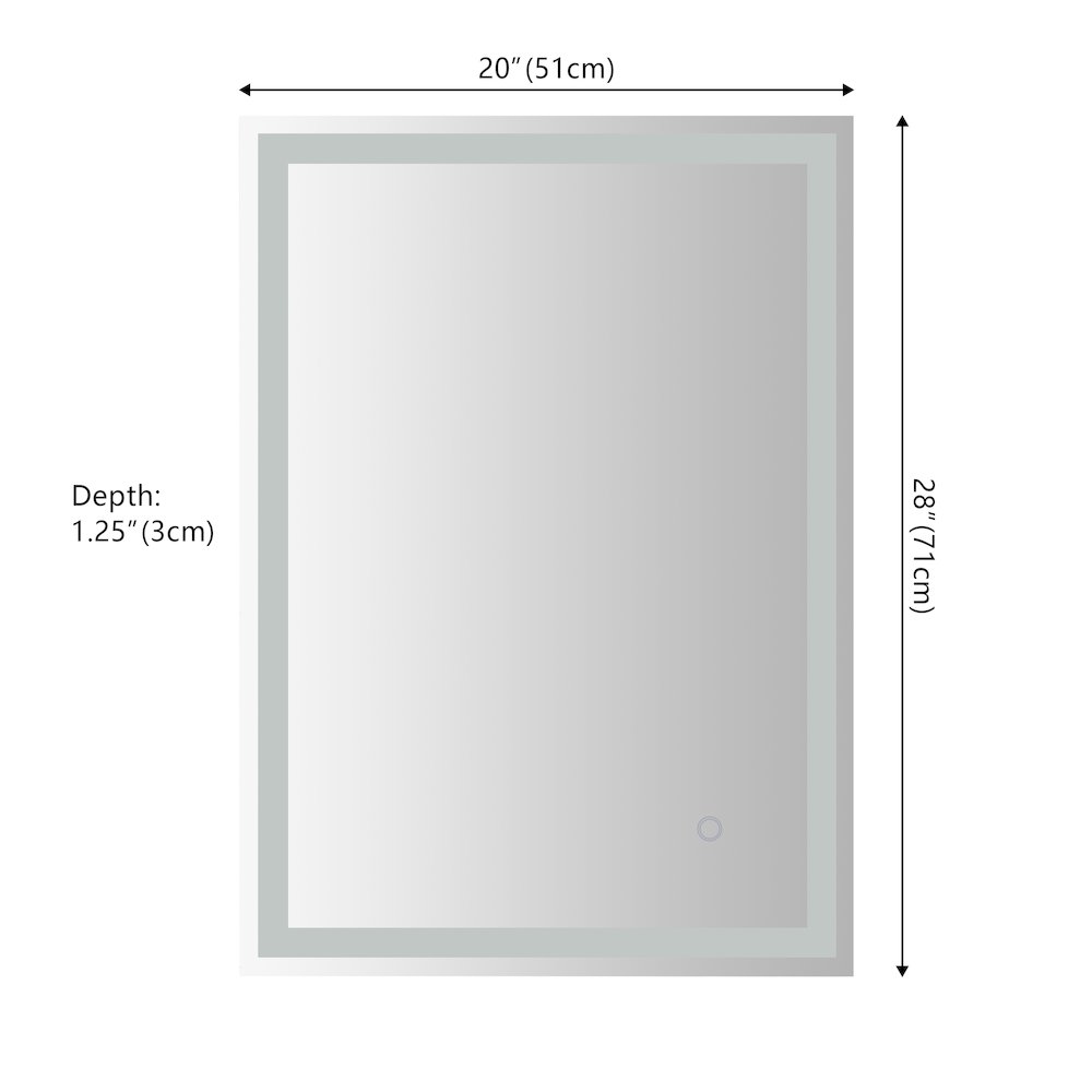 Antifog Front/Back-Lit Wall Bathroom Vanity Mirror. Picture 8