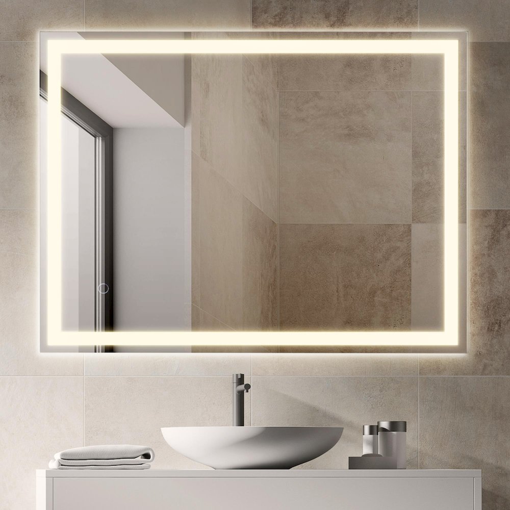 Anti-Fog Aluminum Frontback Lit Tri Color Led Bathroom Vanity Mirror. Picture 4