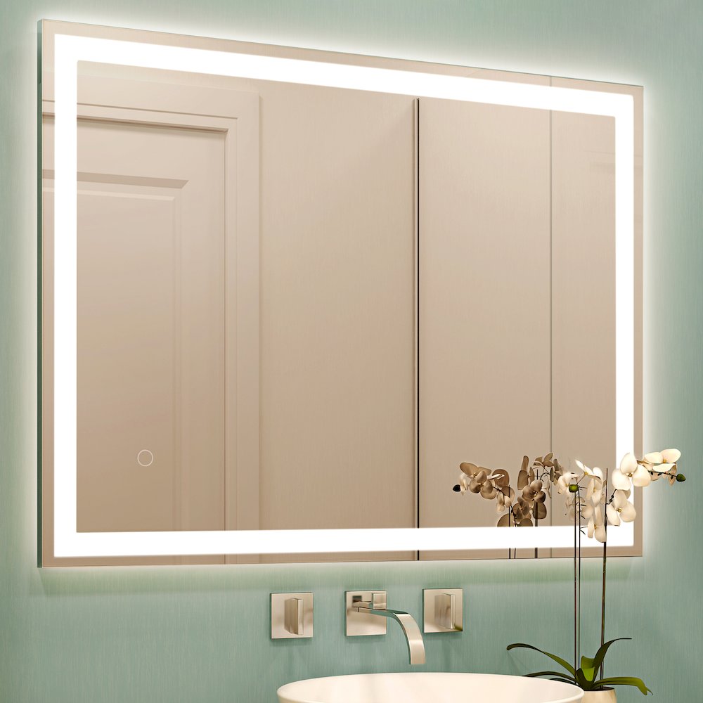 Anti-Fog Aluminum Frontback Lit Tri Color Led Bathroom Vanity Mirror. Picture 9