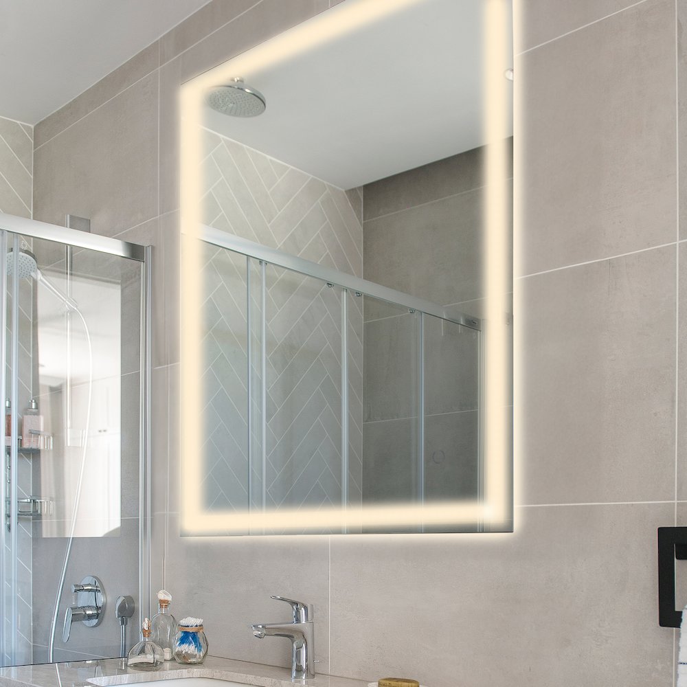 Anti-Fog Aluminum Frontback Lit Tri Color Led Bathroom Vanity Mirror. Picture 7