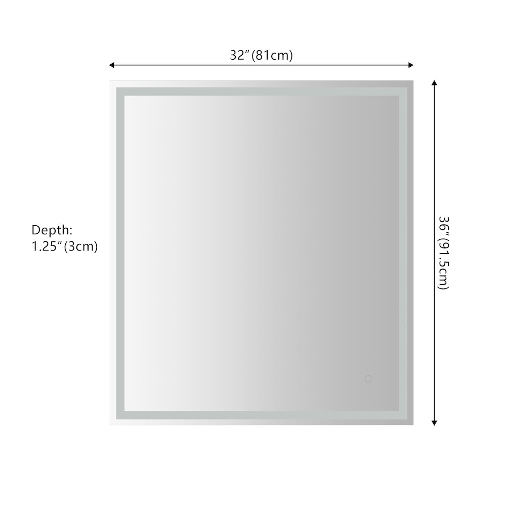 Antifog Front/Back-Lit Wall Bathroom Vanity Mirror. Picture 8