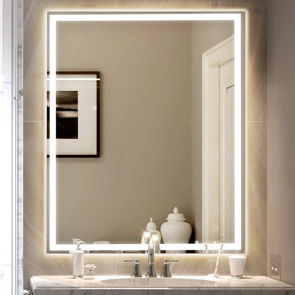 Anti-Fog Aluminum Frontback Lit Tri Color Led Bathroom Vanity Mirror. Picture 4